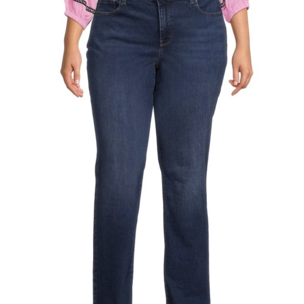 NYDJ Straight Leg Blue Jeans with Stretch